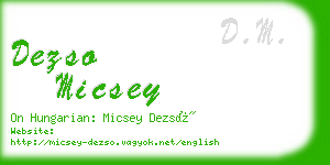 dezso micsey business card